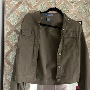 Vintage cropped army green jacket